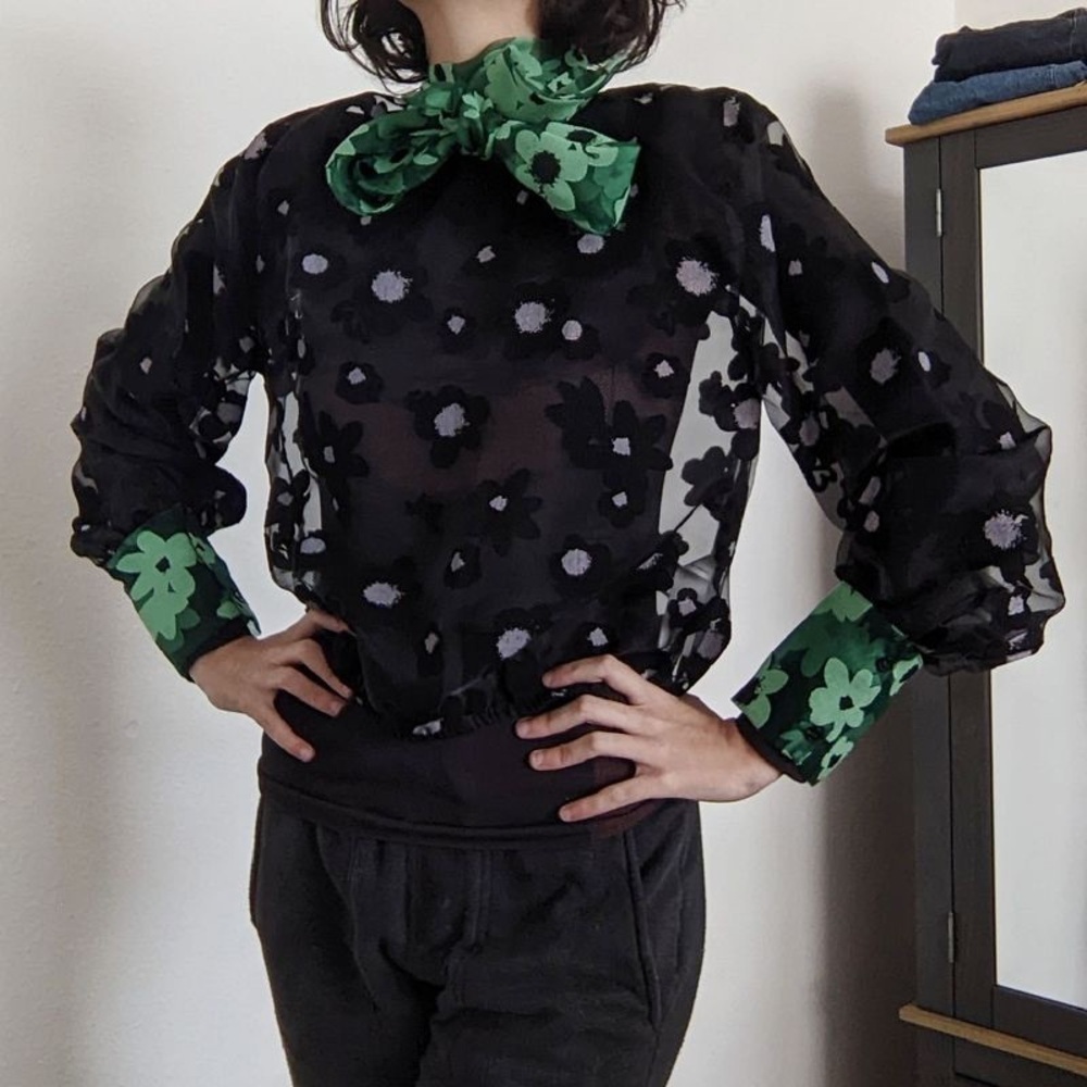 NWT ZARA BOW TIE POLKA DOT BLOUSE SIZE S - Picture 6 of 6